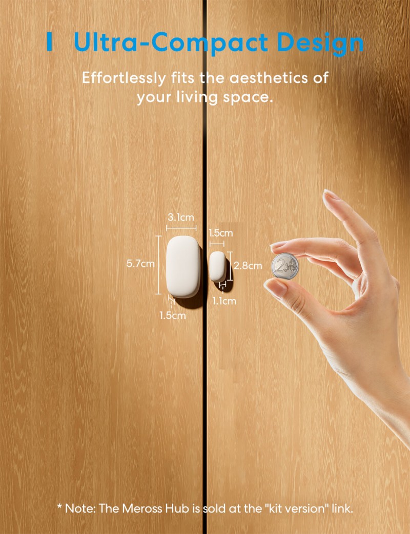Meross - Smart Wi-Fi Door and Window Sensor, MS200HK