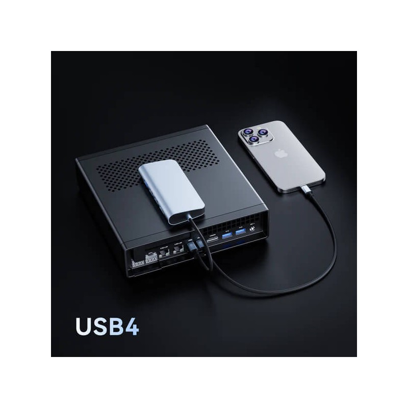 Minisforum - Mini PC MS-01 Barebone with Intel Core i9-12900H,vPro Enterprise Support,2x10Gbps SFP+LAN/2x2.5G RJ45/2xUSB4/HDIM/1