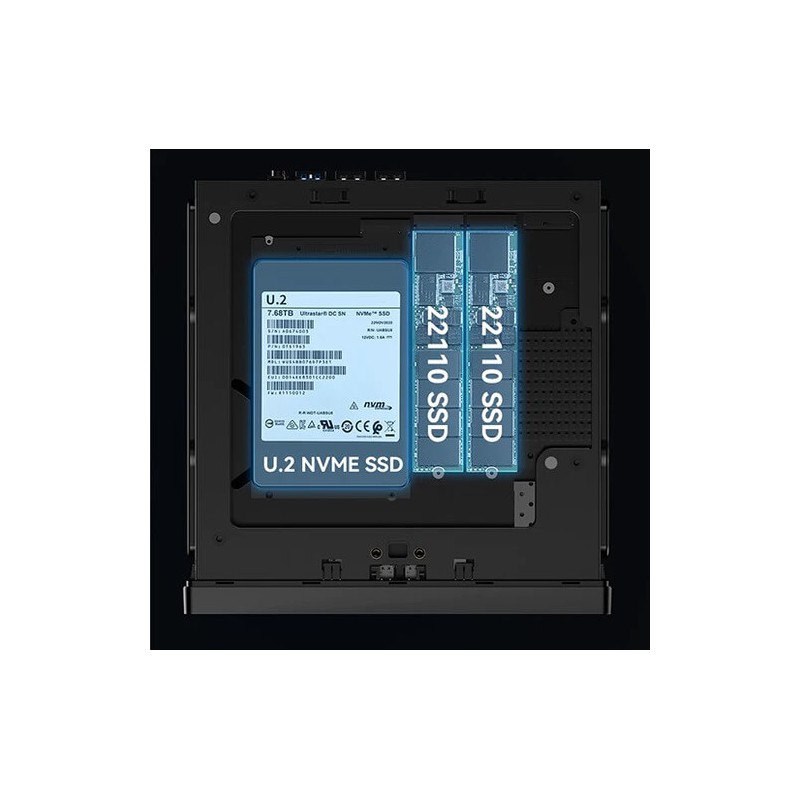 Minisforum - Mini PC MS-01 Barebone with Intel Core i9-12900H,vPro Enterprise Support,2x10Gbps SFP+LAN/2x2.5G RJ45/2xUSB4/HDIM/1