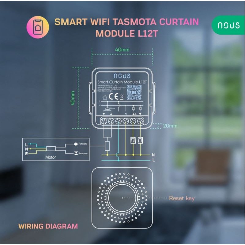 NOUS - WIFI-verbundenes Modul Tuya ON/OFF 10A 1 Kanal