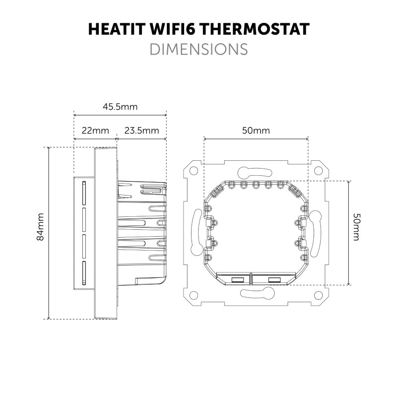 Heatit Controls - WiFi6 Thermostat White RAL 9003