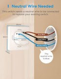 Meross - Smart Wi-Fi Wall Switch 1 Gang 1 wayTouch Button