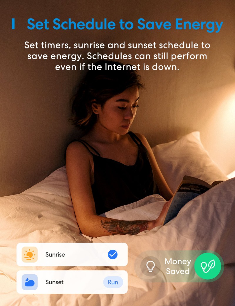 Meross - Interrupteur mural intelligent Wi-Fi 1 bouton pour système une voie